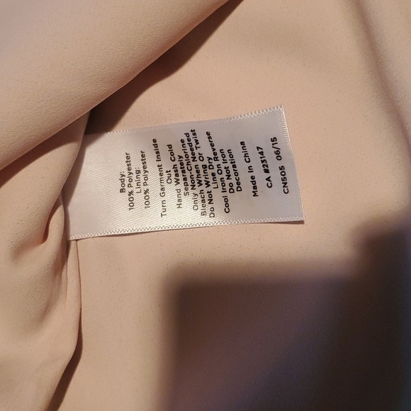 Talbots Elegant Blush with Gold Accents Lined Long Slv Event Sz. S Blouse Top - Picture 11 of 13